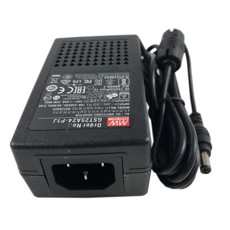 GST25A24-P1J MEANWELL 25W 24VDC 1,04A 115/230VAC AC-DC Betrouwbare Groene Industriële Adapter