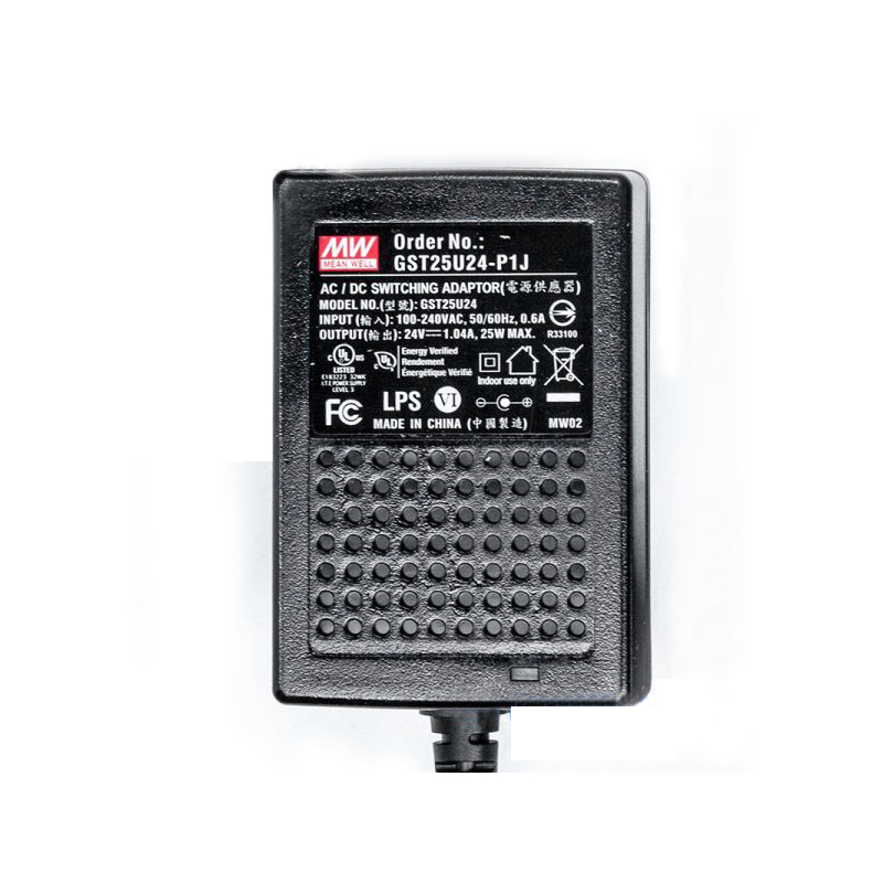 GST25U24-P1J MEANWELL 25W 24VDC 1,04A 115/230VAC AC-DC Betrouwbare Groene Industriële Adapter