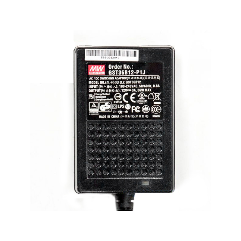 GST36B12-P1J MEANWELL 36W 12VDC 3A 115/230VAC AC-DC Betrouwbare Groene Industriële Adapter