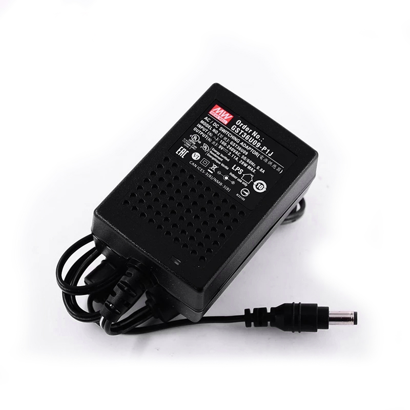 GST36U09-P1J MEANWELL 28W 9VDC 3,11A 115/230VAC AC-DC Betrouwbare Groene Industriële Adapter