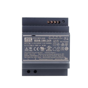 HDR-100-24N MEANWELL 100,8W 24VDC 4,2A 115/230VAC Ultra Slim Step Shape DIN Rail voeding HDR-100-24N MEANWELL 100,8W 24VDC 4,2A 115/230VAC Ultra Slim Step Shape DIN Rail voeding