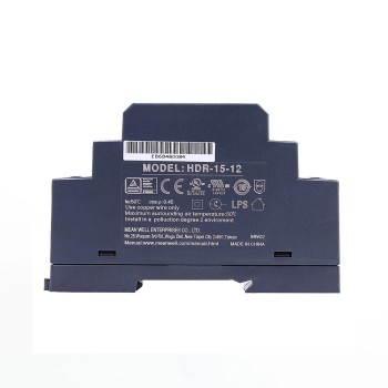HDR-15-12 MEANWELL 15W 12VDC 1,25A 115/230VAC Ultra Slim Step Shape DIN Rail voeding