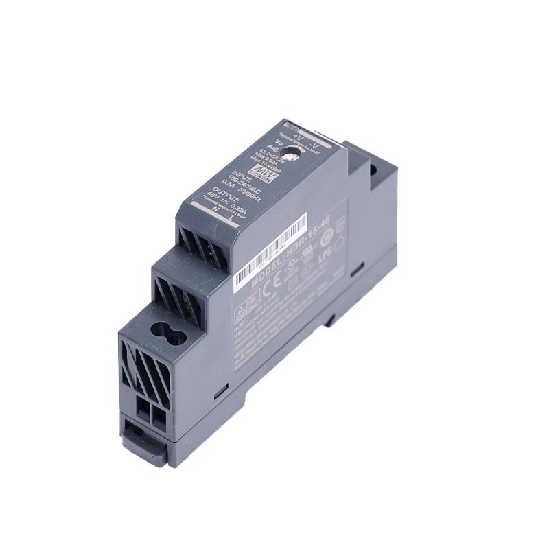 HDR-15-48 MEANWELL 15,4W 48VDC 0,32A 115/230VAC Ultra Slim Step Shape DIN Rail voeding