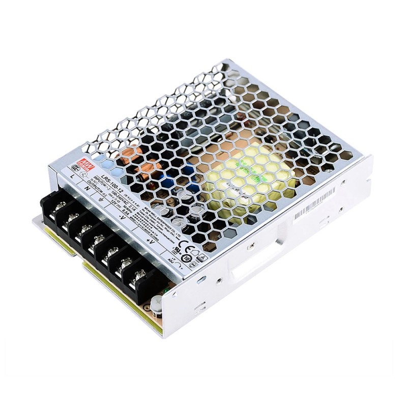 LRS-100-12 MEANWELL 100W 12VDC 8,5A 115/230VAC Gesloten schakelende voeding