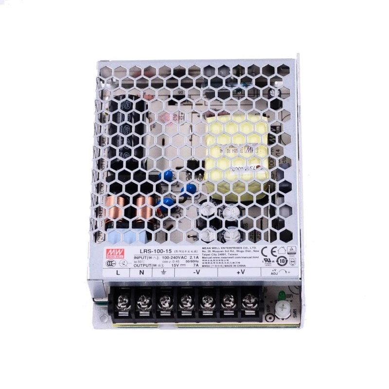 LRS-100-15 MEANWELL 105W 15VDC 7A 115/230VAC Gesloten schakelende voeding LRS-100-15 MEANWELL 105W 15VDC 7A 115/230VAC Gesloten schakelende voeding