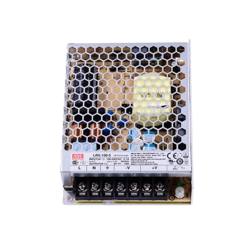 LRS-100-5 MEANWELL 100W 5VDC 18A 115/230VAC Gesloten schakelende voeding