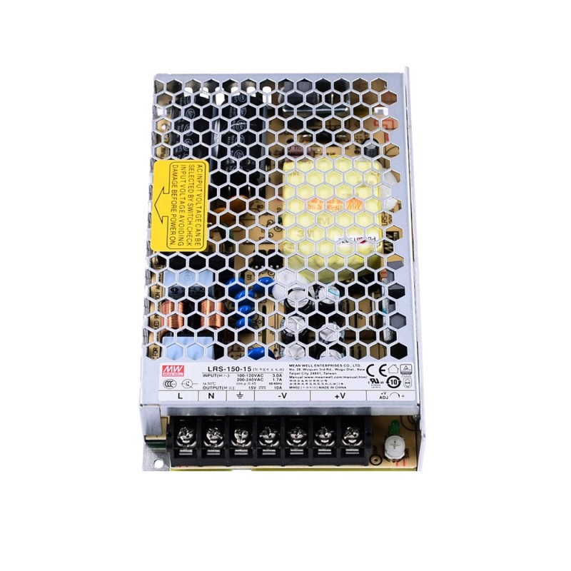 LRS-150-15 MEANWELL 150W 15VDC 10A 115/230VAC Gesloten schakelende voeding
