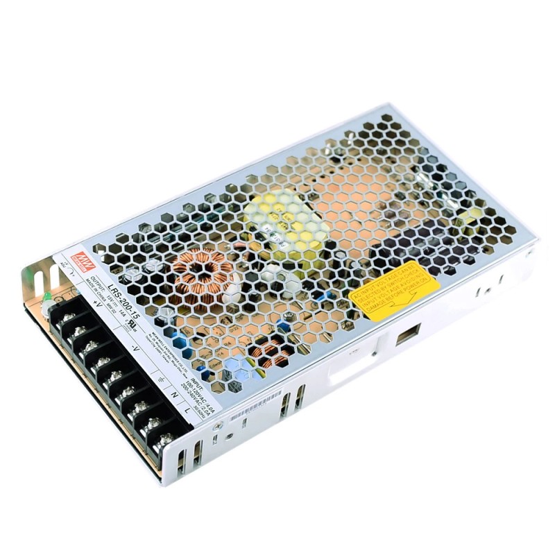 LRS-200-15 MEANWELL 210W 15VDC 14A 115/230VAC Gesloten schakelende voeding