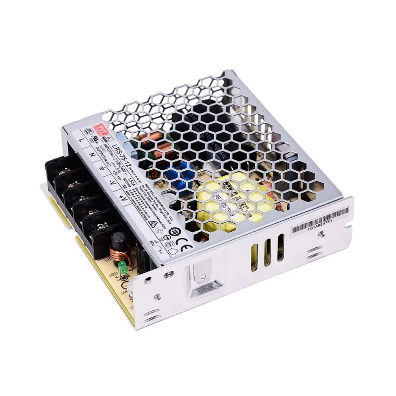 LRS-75-12 MEANWELL 75W 12VDC 6A 115/230VAC Gesloten schakelende voeding