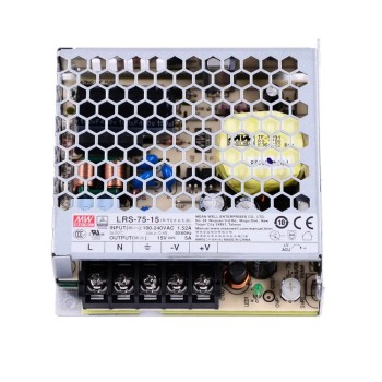 LRS-75-15 MEANWELL 75W 15VDC 5A 115/230VAC Gesloten schakelende voeding
