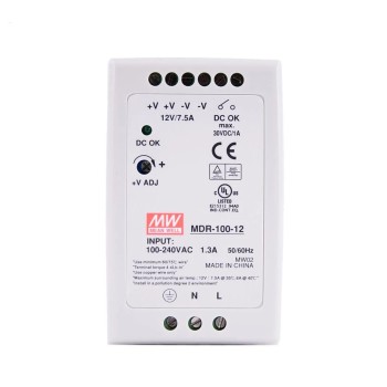 MDR-100-12 MEANWELL 100W 12VDC 7,5A 115/230VAC DIN Rail voeding