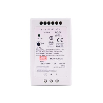 MDR-100-24 MEANWELL 100W 24VDC 4A 115/230VAC DIN Rail voeding