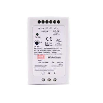 MDR-100-48 MEANWELL 96W 48VDC 2A 115/230VAC enkelvoudige uitgang Industriële DIN Rail voeding