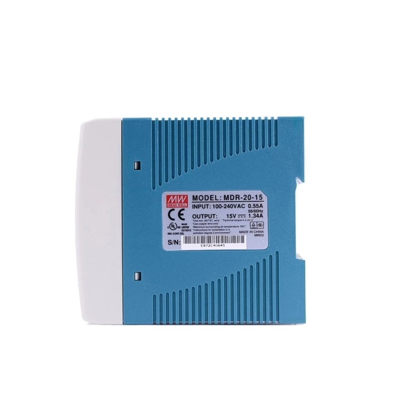 MDR-20-15 MEANWELL 20W 15VDC 1,34A 115/230VAC enkelvoudige uitgang Industriële DIN Rail voeding