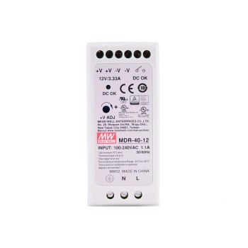 CN Aanbiedingen - MDR-40-12 MEANWELL 40W 12VDC 3,33A 115/230VAC DIN Rail voeding