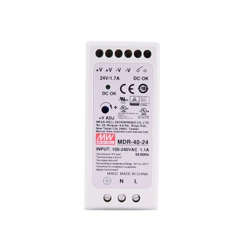 MDR-40-24 MEANWELL 40W 24VDC 1,7A 115/230VAC DIN Rail voeding