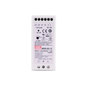 MDR-60-12 MEANWELL 60W 12VDC 5A 115/230VAC DIN Rail voeding