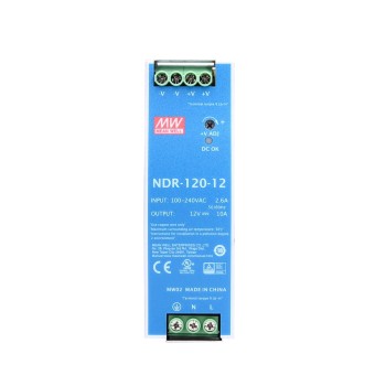 NDR-120-12 MEANWELL 120W 12VDC 10A 115/230VAC enkelvoudige uitgang Industriële DIN RAIL NDR-120-12 MEANWELL 120W 12VDC 10A 115/230VAC enkelvoudige uitgang Industriële DIN RAIL