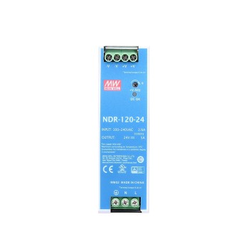 NDR-120-24 MEANWELL 120W 24VDC 5A 115/230VAC DIN Rail voeding NDR-120-24 MEANWELL 120W 24VDC 5A 115/230VAC DIN Rail voeding