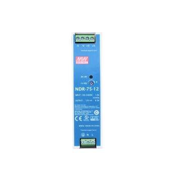 NDR-75-12 MEANWELL 75,6W 12VDC 6,3A 115/230VAC enkelvoudige uitgang Industriële DIN RAIL