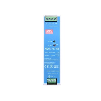 NDR-75-48 MEANWELL 76,8W 48VDC 1,6A 115/230VAC enkelvoudige uitgang Industriële DIN RAIL