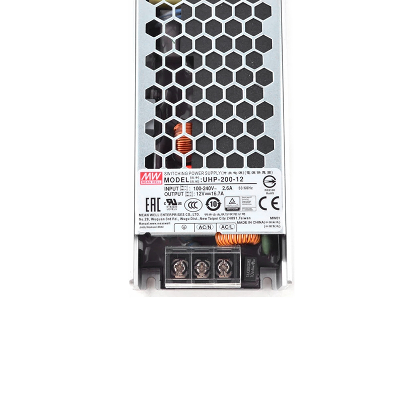 UHP-200-12 MEANWELL 200,4W 12VDC 16,7A 115/230VAC Slim TypeMet PFC schakelende voeding UHP-200-12 MEANWELL 200,4W 12VDC 16,7A 115/230VAC Slim TypeMet PFC schakelende voeding