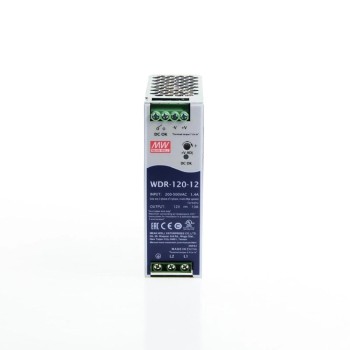 WDR-120-12 MEANWELL 120W 12VDC 10A 230/400VAC Ultrabrede ingang Industriële DIN Rail voeding