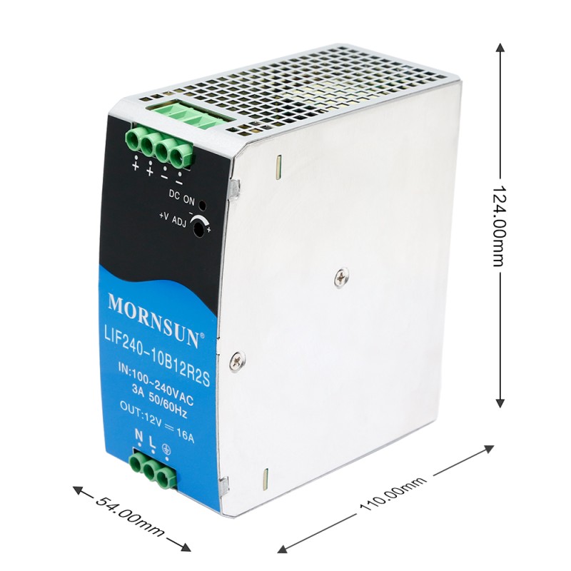 240W 24V 10.0A 85-264VAC/120-370VDC DIN Rail schakelende voeding met PFC-functie