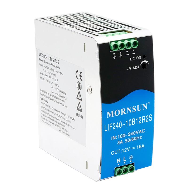 240W 24V 10.0A 85-264VAC/120-370VDC DIN Rail schakelende voeding met PFC-functie