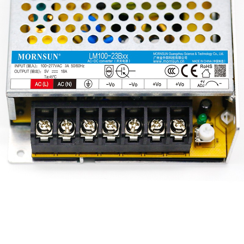 100W 24V 4.5A 85-305VAC/120-430VDC schakelende voeding