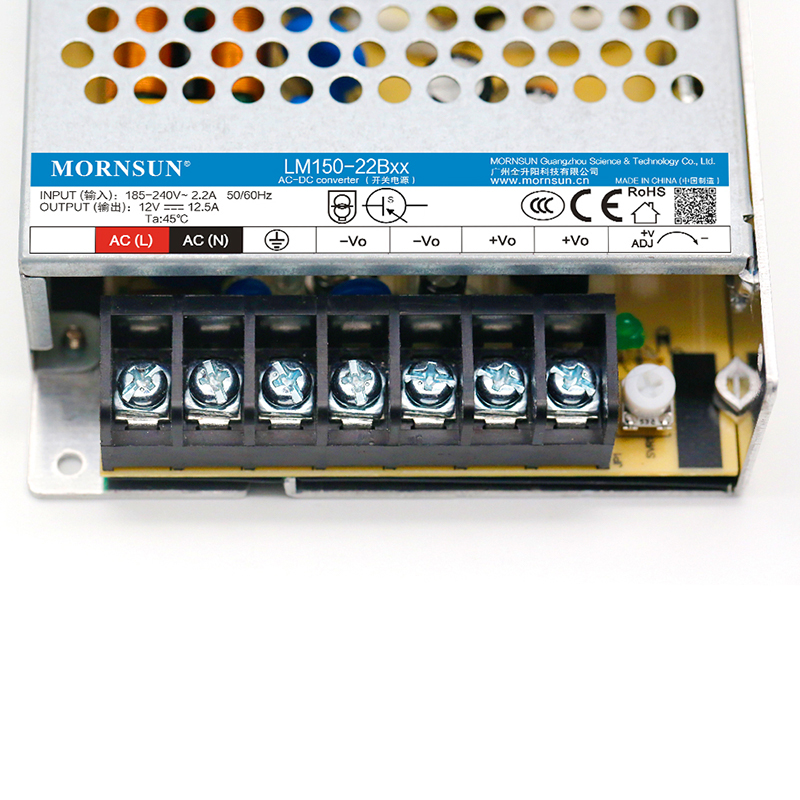 150W 24V 6.5A 165-264VAC/180-370VDC schakelende voeding
