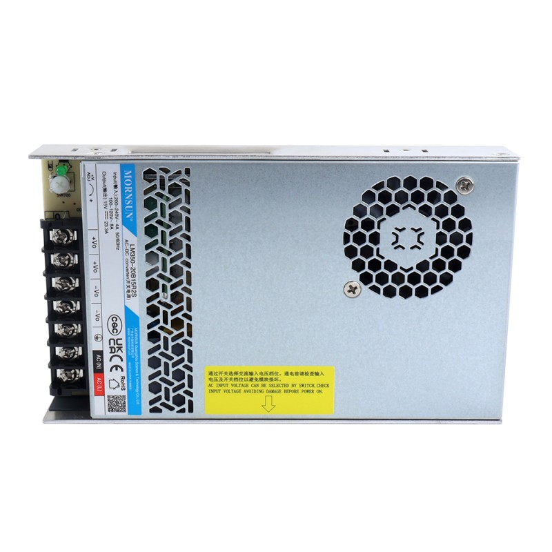 350W 15V 23.3A 90-132VAC/180-264VAC/240-370VDC schakelende voeding - LM350-20B15R2S | StepperOnline