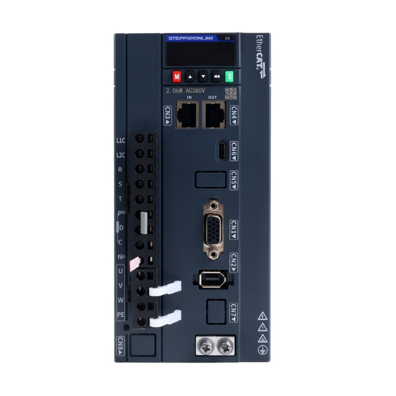 A6H Serie 1800W EtherCAT AC Servomotor Kit 1500rpm 11,50Nm met rem 17-bits absolute encoder IP67 - A6H-EC1800H3B1-M17 | StepperOnline