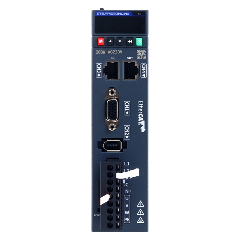 A6-serie 100W EtherCAT AC-servomotorkit 3000rpm 0,32Nm 17-bits absolute encoder IP67 - A6-EC100L2A1-M17 | StepperOnline