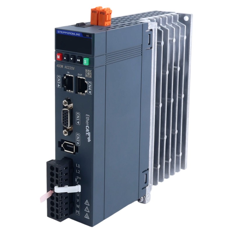 A6 Serie 400W STO Safe Torque Off EtherCAT AC Servomotor Kit 3000rpm 1,27Nm 17-Bits Absoluut Encoder IP67 - A6-EC400H2A1-M17-STO | StepperOnline