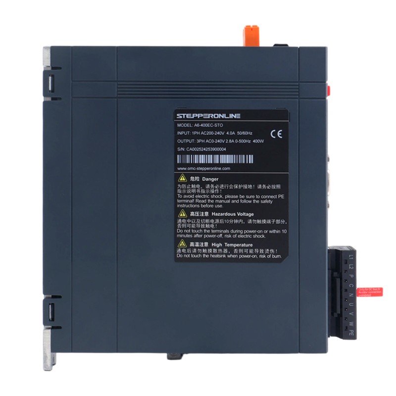 A6 Serie 400W STO Safe Torque Off EtherCAT AC Servomotor Kit 3000rpm 1,27Nm 17-Bits Absoluut Encoder IP67 - A6-EC400H2A1-M17-STO | StepperOnline