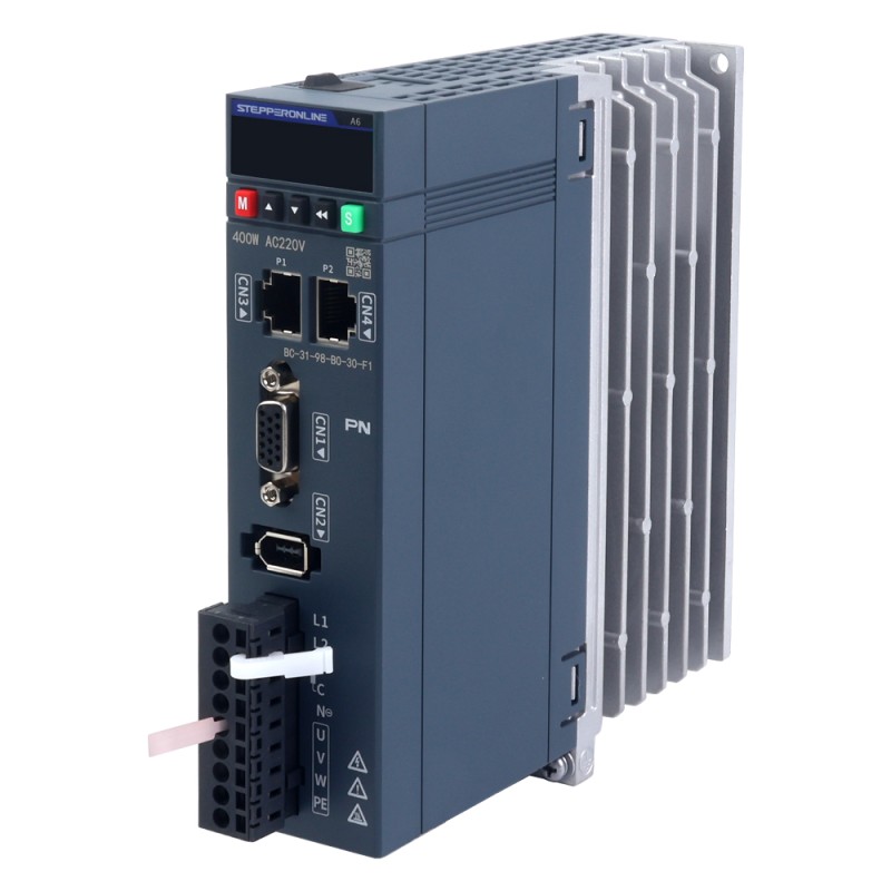 A6-serie 400W PROFINET AC-servomotorset 3000rpm 1,27Nm met rem 17-bit absolute encoder IP67 - A6-PN400H2B1-M17 | StepperOnline