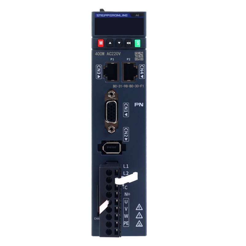 A6-serie 400W PROFINET AC-servomotorset 3000rpm 1,27Nm met rem 17-bit absolute encoder IP67 - A6-PN400H2B1-M17 | StepperOnline