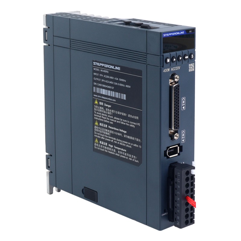 A6-serie 400W RS485 AC-servomotorset 3000rpm 1,27Nm 17-bits absolute encoder IP67 - A6-RS400H2A1-M17 | StepperOnline