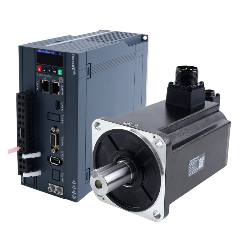 A6 Serie 2500W EtherCAT AC Servomotor Kit 3000rpm 7,96Nm 17-bits absolute encoder IP67 - A6-EC2500H3A1-M17 | StepperOnline