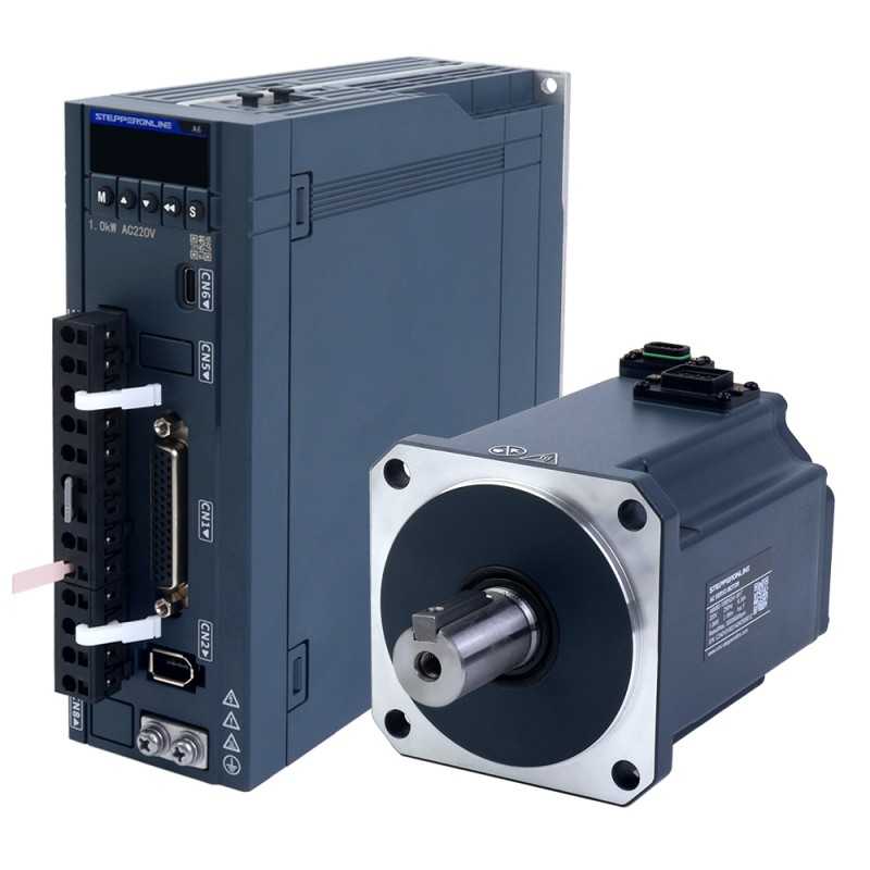 A6-serie 1000W RS485 AC-servomotorset 3000rpm 3,18Nm 17-bits absolute encoder IP67 - A6-RS1000H2A1-M17 | StepperOnline