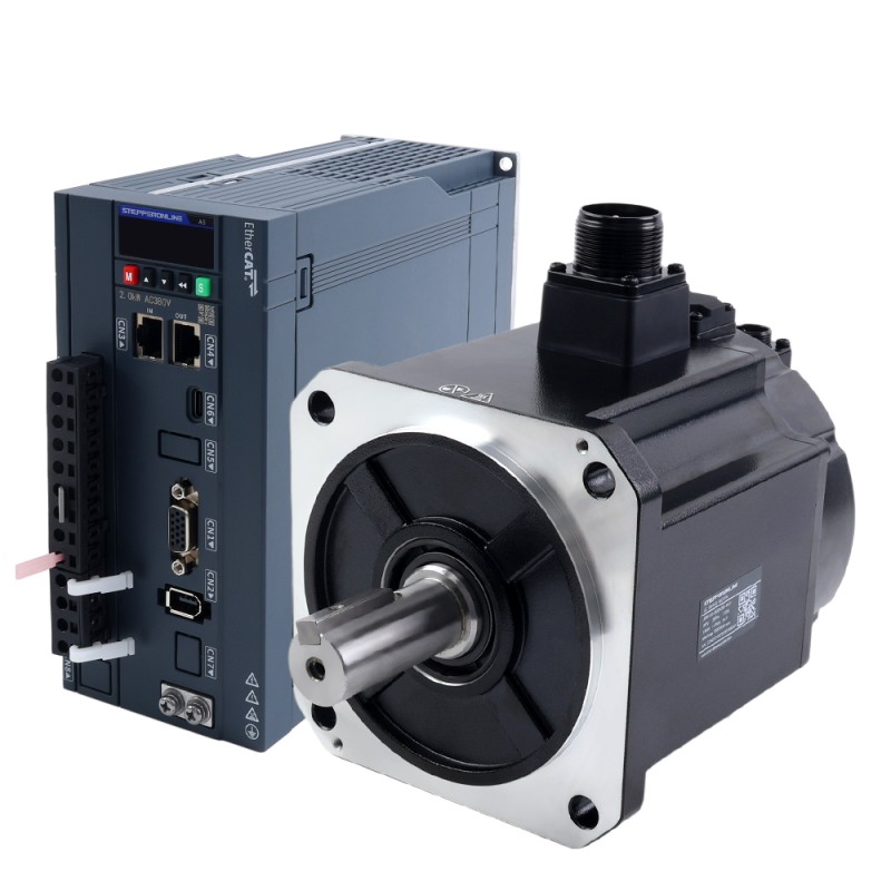 A6H Serie 1800W EtherCAT AC Servomotor Kit 1500rpm 11,50Nm met rem 17-bits absolute encoder IP67 - A6H-EC1800H3B1-M17 | StepperOnline
