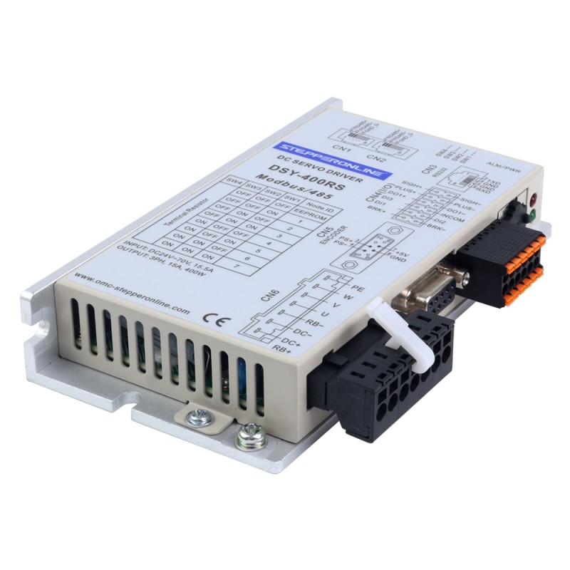 DSY-serie 400W RS485 DC-servomotor 24-70VDC 1,27Nm met rem 3000rpm 17-bits incrementele encoder IP65 - DSY-RS400L2B2-M17S | StepperOnline