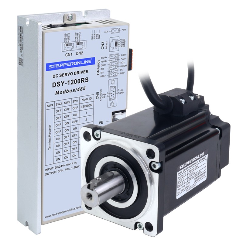 DSY-serie 1000W RS485 DC-servomotor 24-70VDC 3,20Nm 3000rpm 17-bits incrementele encoder IP65 - DSY-RS1000L2A2-M17S | StepperOnline