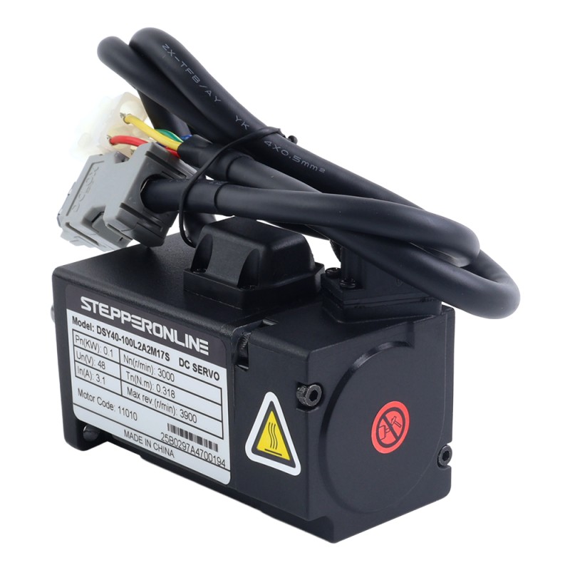 DSY Serie 100W CANopen DC Servomotor 24-70VDC 0,318Nm 3000rpm 17-Bit Incrementele Encoder IP65 - DSY-C100L2A2-M17S | StepperOnline