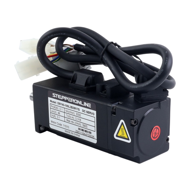 DSY-serie 100W RS485 DC-servomotor 24-70VDC 0,318Nm met rem 3000rpm 17-bits incrementele encoder IP65 - DSY-RS100L2B2-M17S | StepperOnline