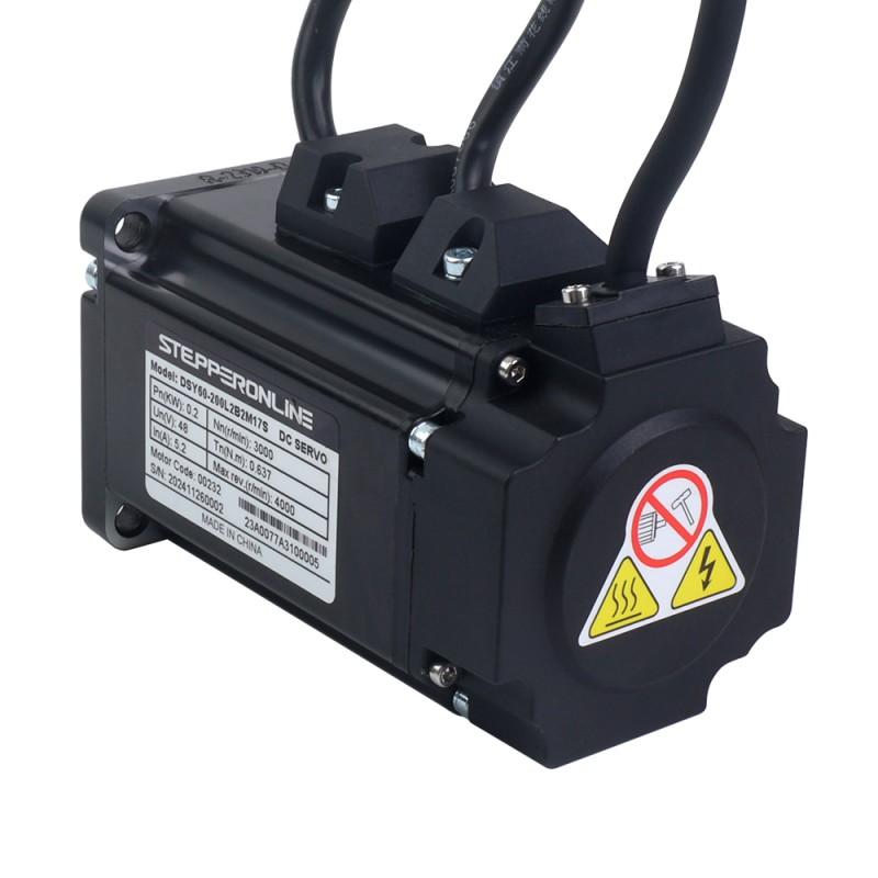 DSY-serie 200W RS485 DC-servomotor 24-70VDC 0,637Nm met rem 3000rpm 17-bits incrementele encoder IP65 - DSY-RS200L2B2-M17S | StepperOnline