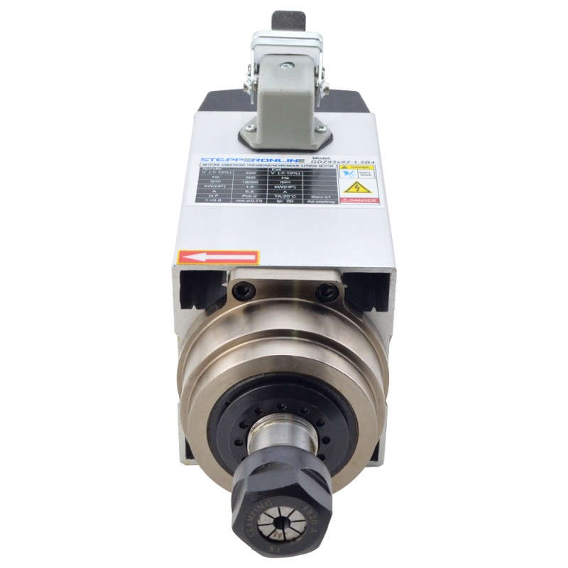 CNC Spindelmotor Luchtgekoeld 220V 1.5KW 18000RPM 300Hz ER20 spantang