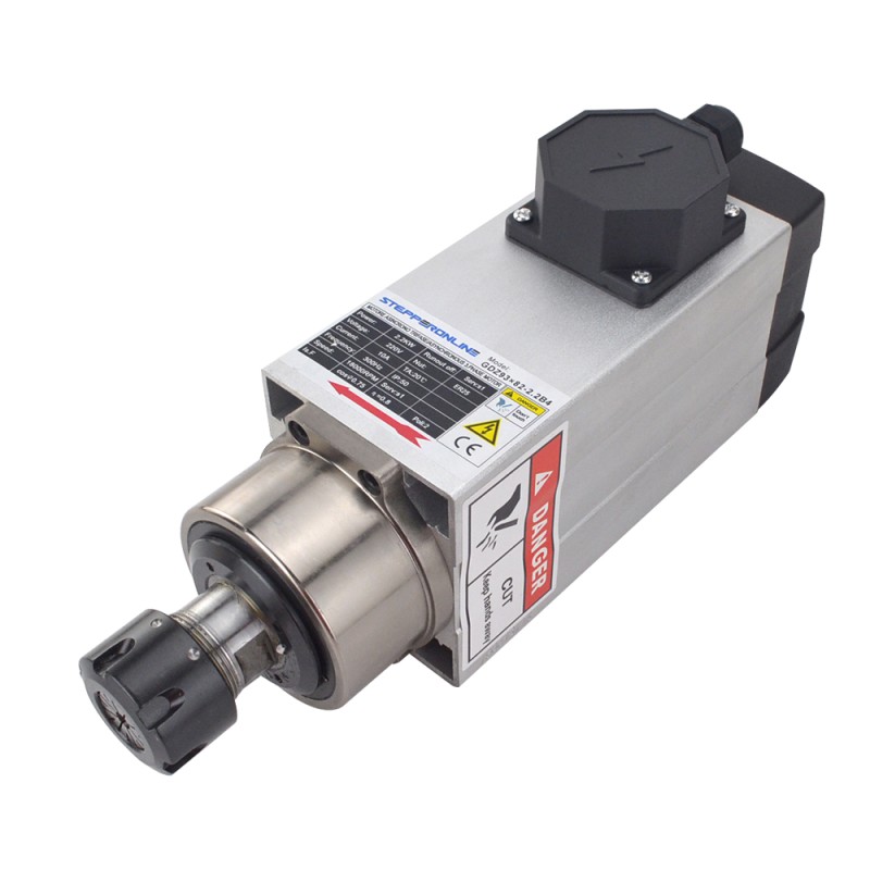 CNC Spindelmotor Luchtgekoeld 220V 2.2KW 18000RPM 400Hz ER25 Spantang - GDZ93x82-2.2B4 | StepperOnline