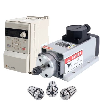 220V 1,5KW 80x73x175,5mm luchtgekoelde spindelmotor en 2HP 1,5KW 7.0A variabele frequentieregelaar kit